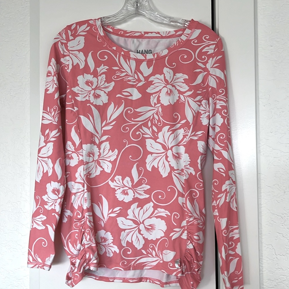 Hag ten rash guard pink hibiscus M